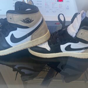 Nike Air Jordan Kids Black, White, and Gold Sneakers